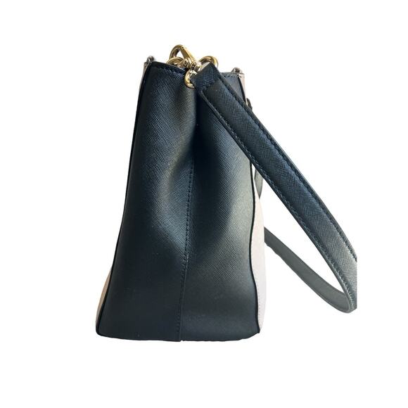 Kate Spade Leighann Laurel Way Leather Satchel Neutral Blush/Black Handbag Large - Picture 4 of 13